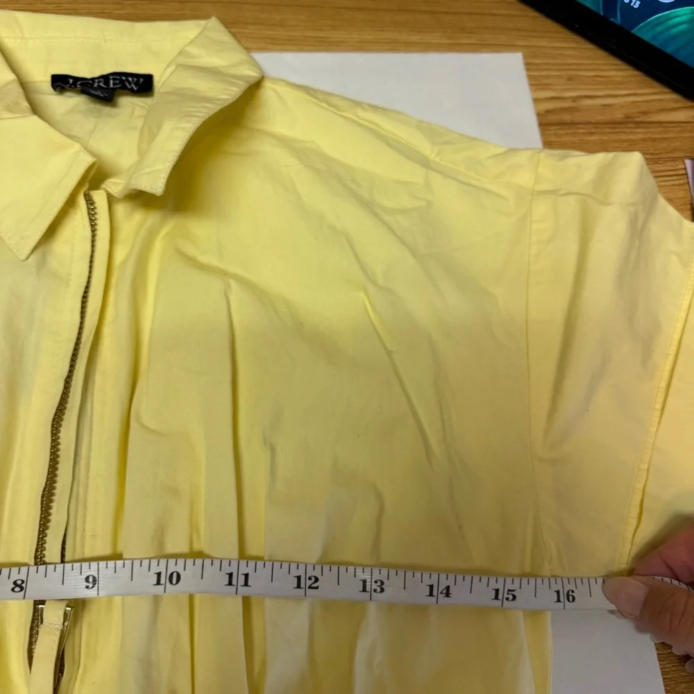NWT J.crew Zip-up shirtdress in cotton poplin in Pale Corn Yellow